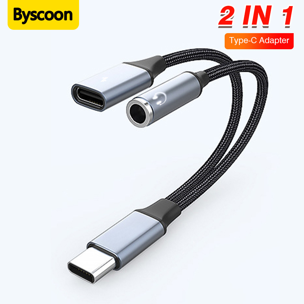 Earphone Splitter Jack - 2 in 1 타입 C to