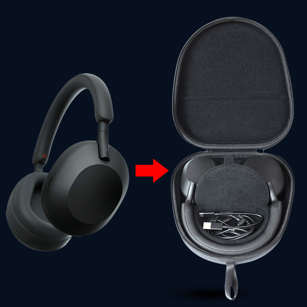 Headphone Case Hard - 소니 WH-1000XM5 헤드폰용 보호용 하드 케이스,
